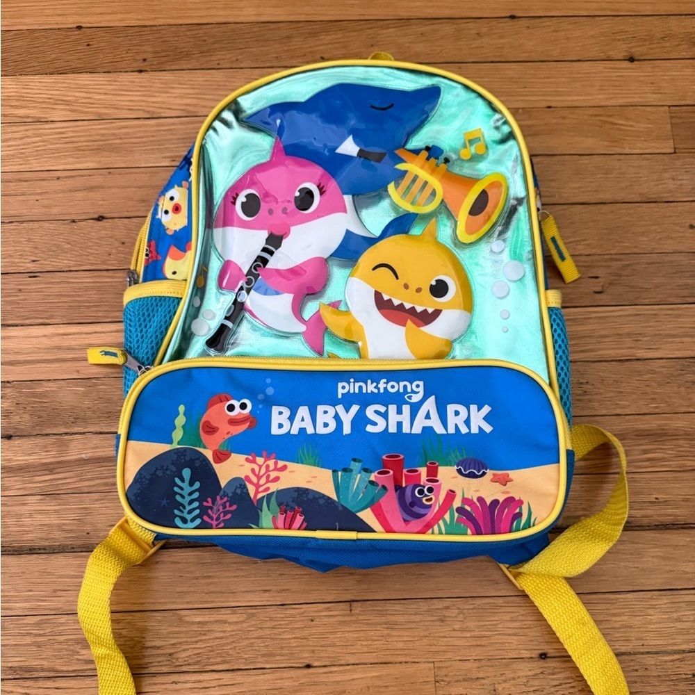 Pinkfong Baby Shark Kids Backpack - Blue and Yellow